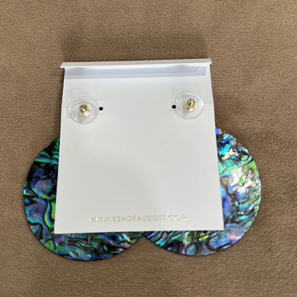 kendra Scott Diane gold plated over brass Abalone Shell statement Earrings - Picture 6 of 12